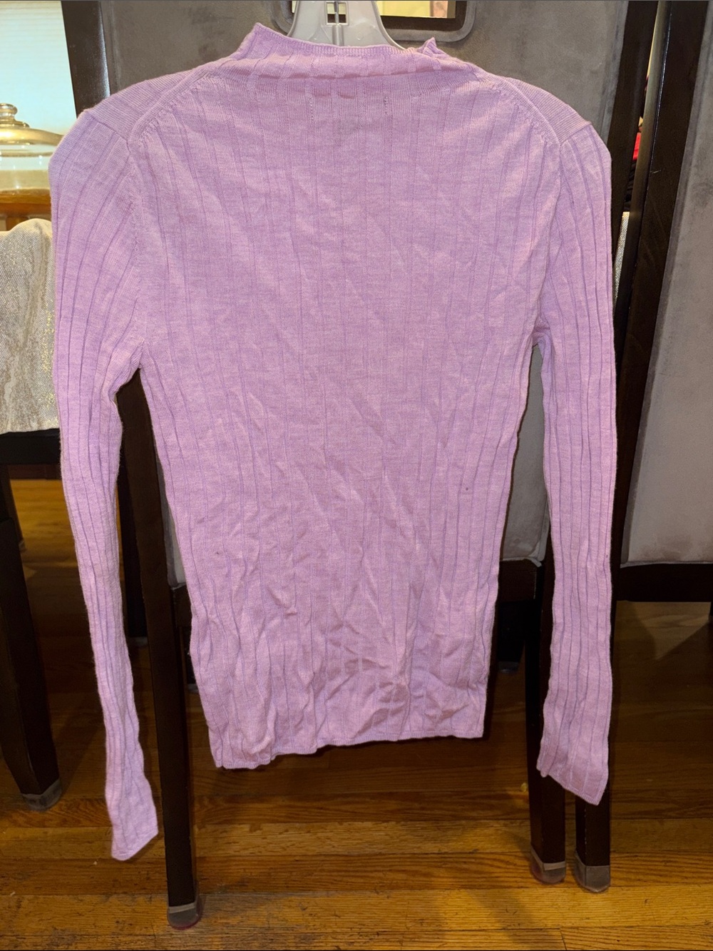Banana Republic Lavender Ribbed Long-Sleeve Tee
